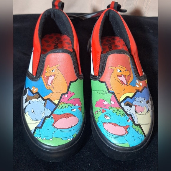 Pokemon Other - POKEMON Kids Slip-on Sneakers with Red and Blue Characters